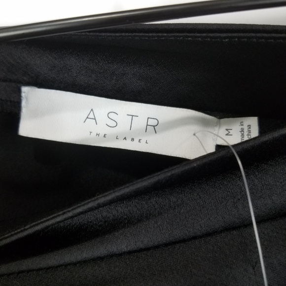 ASTR the label Black Satin Ruffle Isa Mini Skirt, Size Medium - Picture 7 of 8